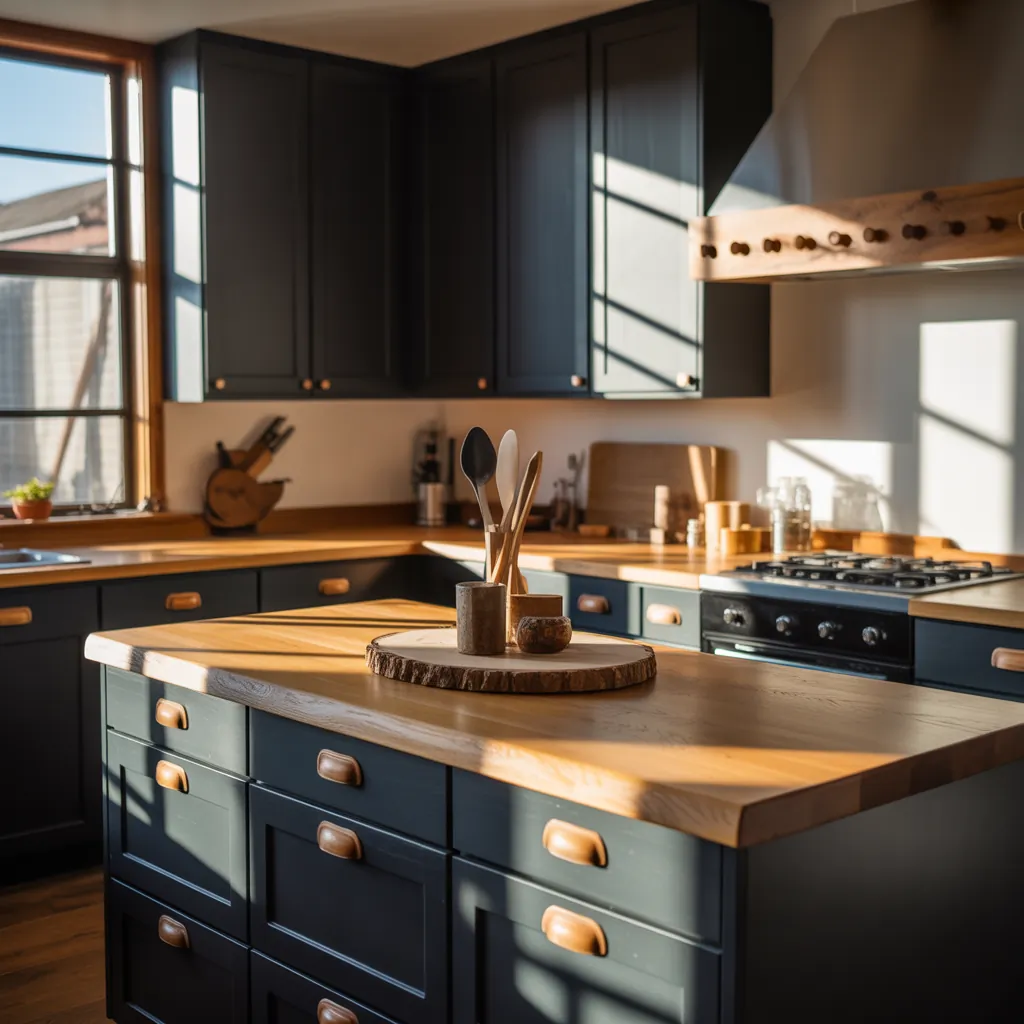 Black and Natural Wood Kitchen: Modern Rustic Ideas & DIY Guide