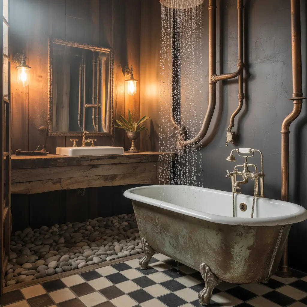 Moody Vintage Bathroom