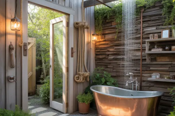 Outdoor Rustic Bathroom Inspirations: Backyard Bath Ideas & DIY