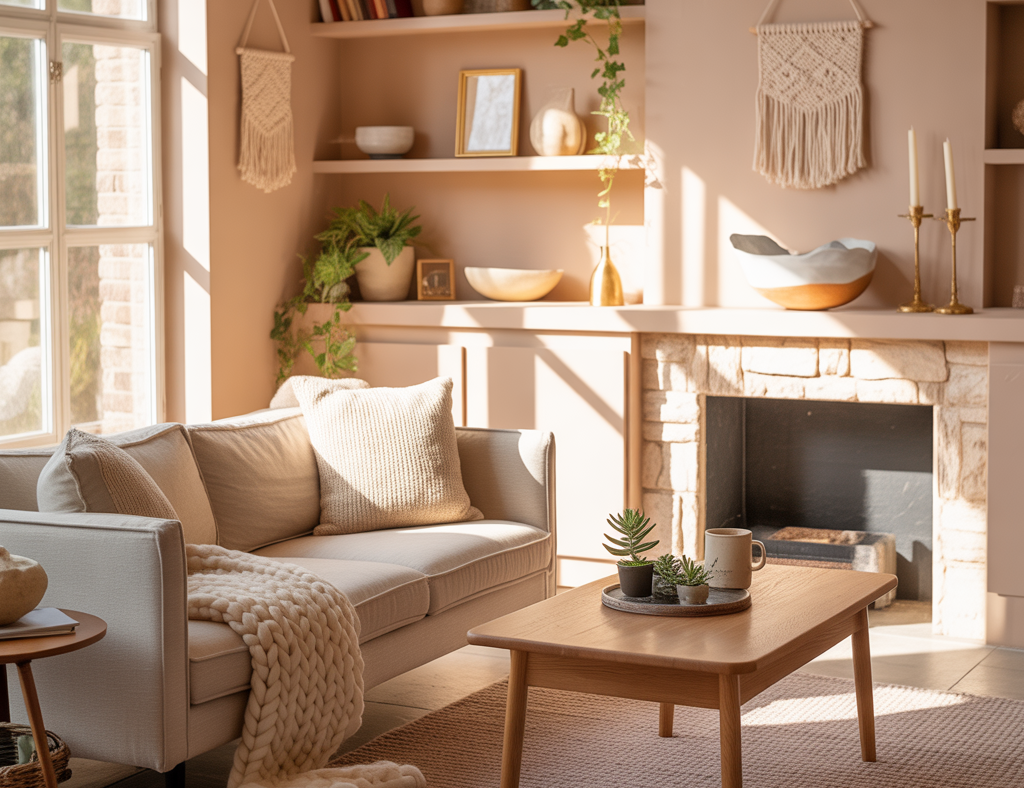 Warm Beige Cozy Living Room Ideas