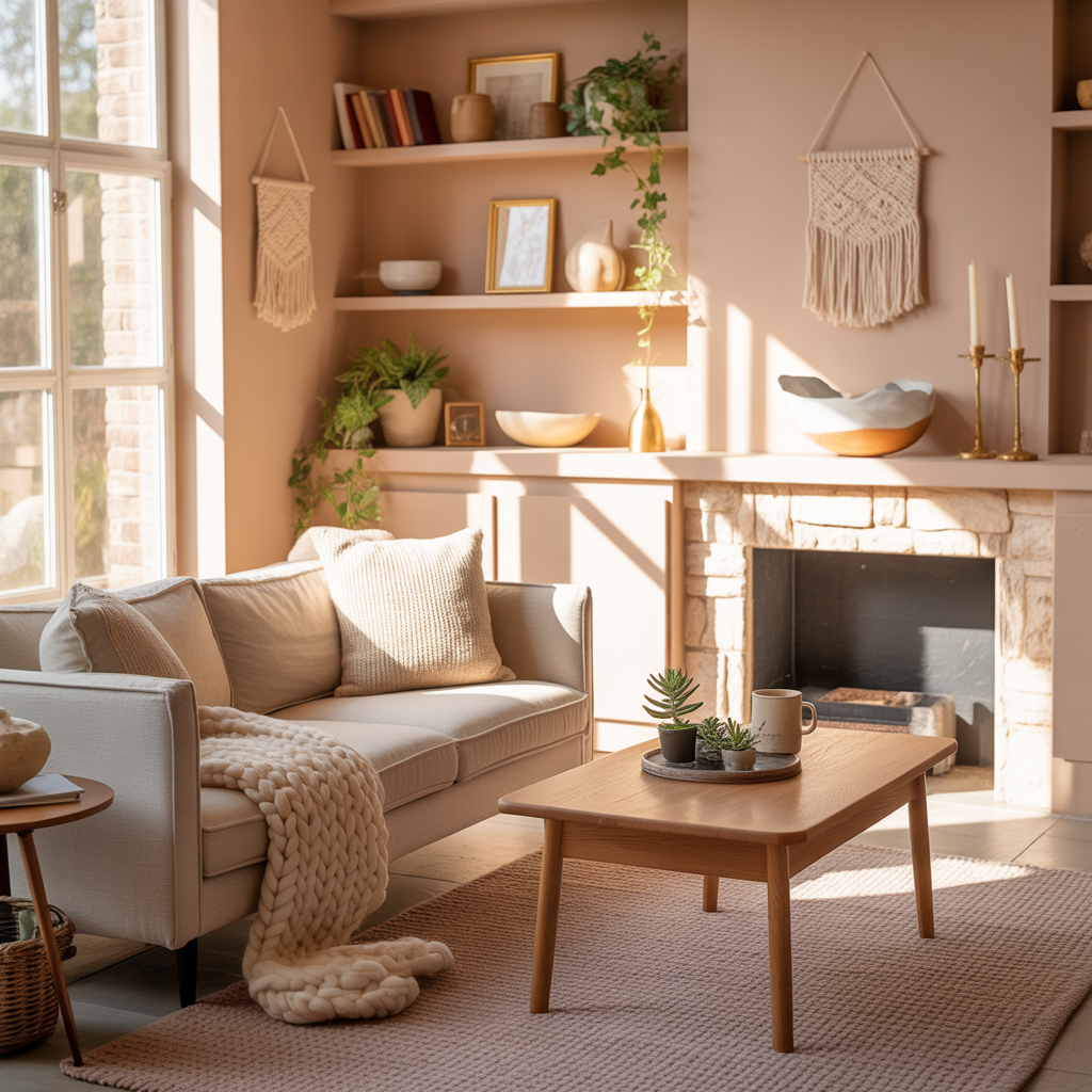 Warm Beige Cozy Living Room Ideas
