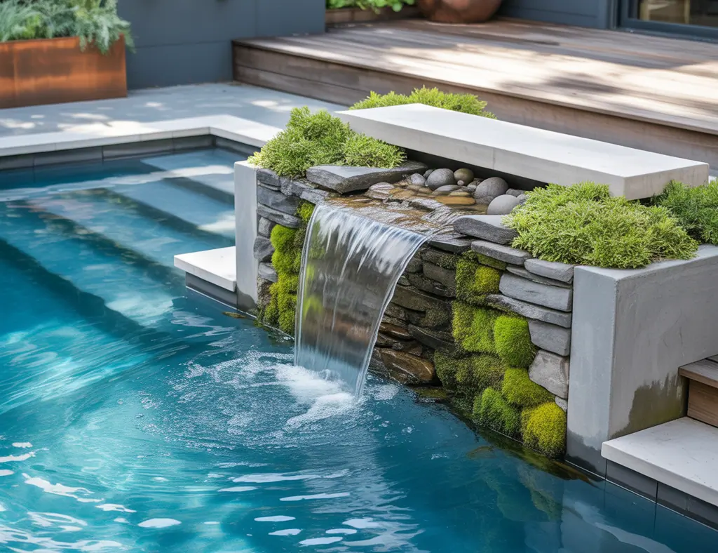 Backyard Pool Waterfall Concept