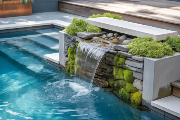 Backyard Pool Waterfall Concept