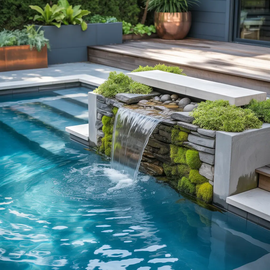 Backyard Pool Waterfall Concept