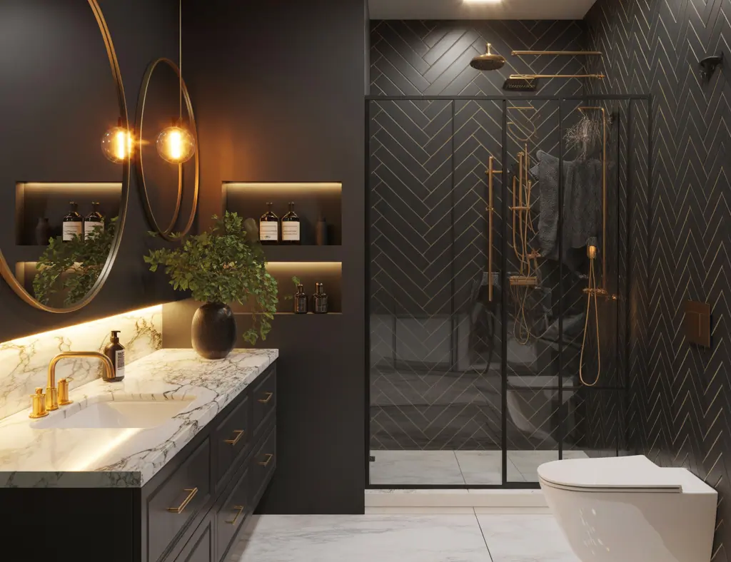 Bathroom Ideas Black Gold