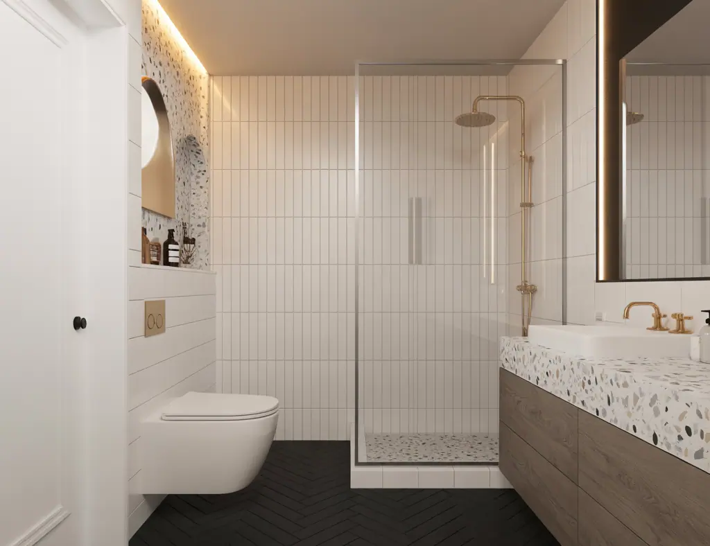 Bathroom With Black Floor Ideas