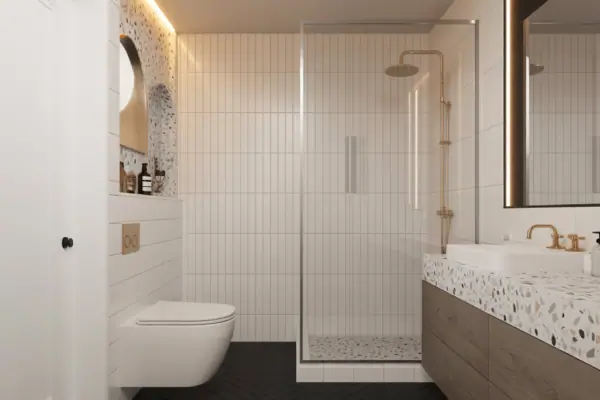 Bathroom With Black Floor Ideas