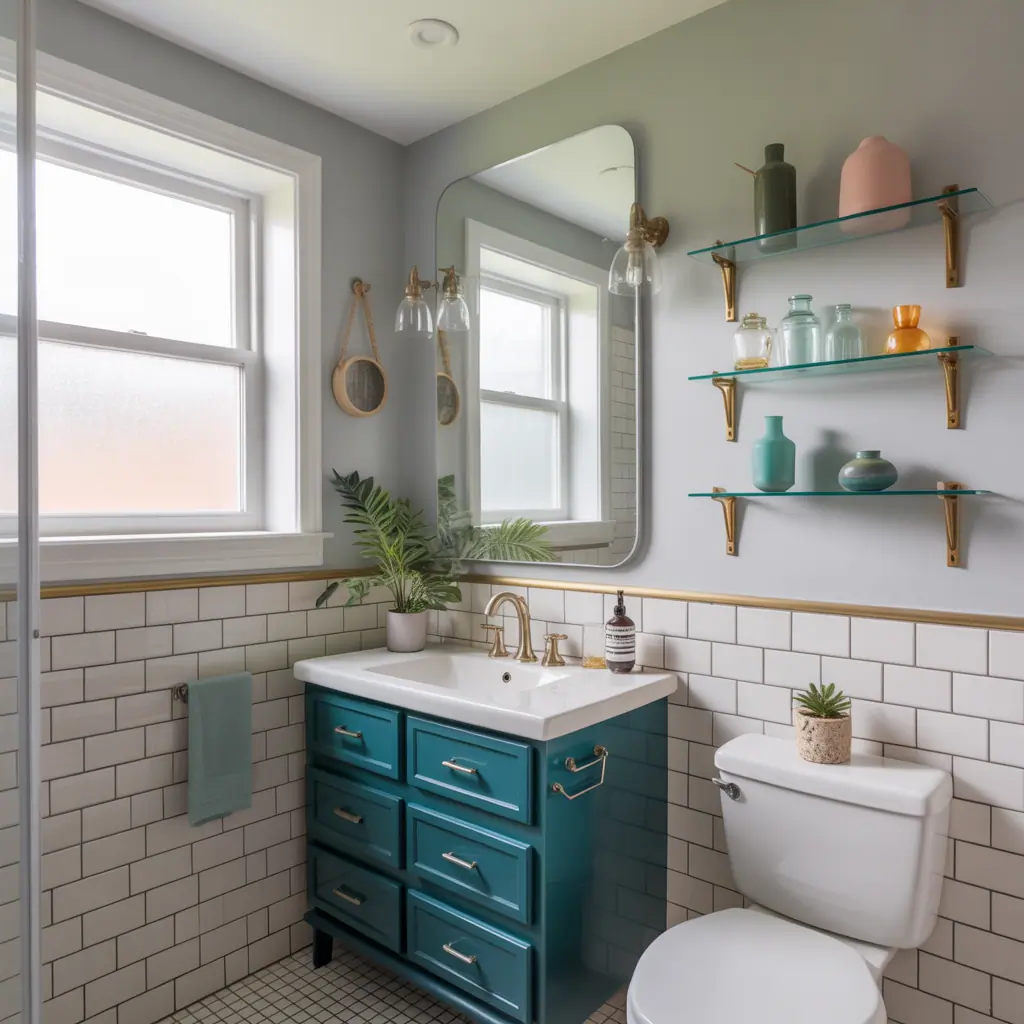 Color Ideas Small Bathroom: 15 Paint & Design Tips to Make Tiny Baths Feel Big