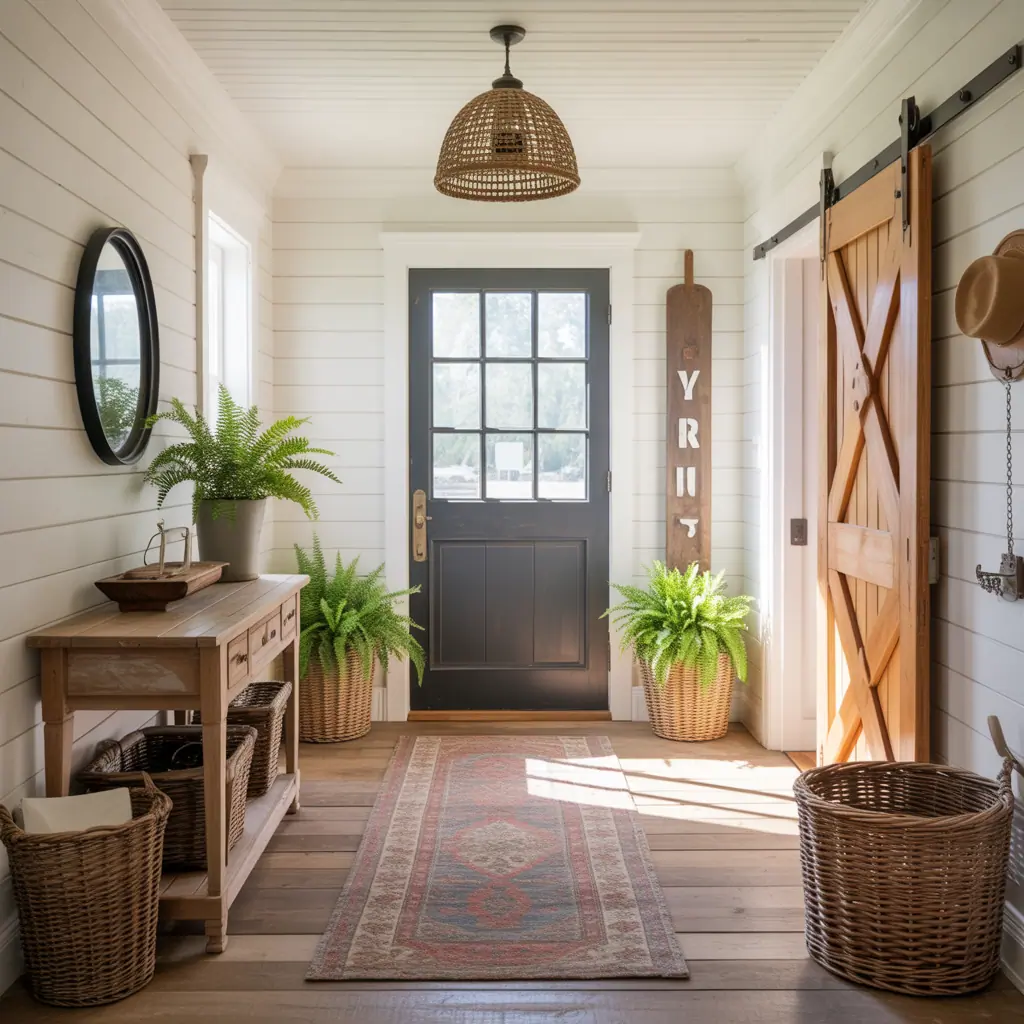 Farmhouse Foyer Entryway: Rustic Ideas & DIY Upgrades to Welcome Guests