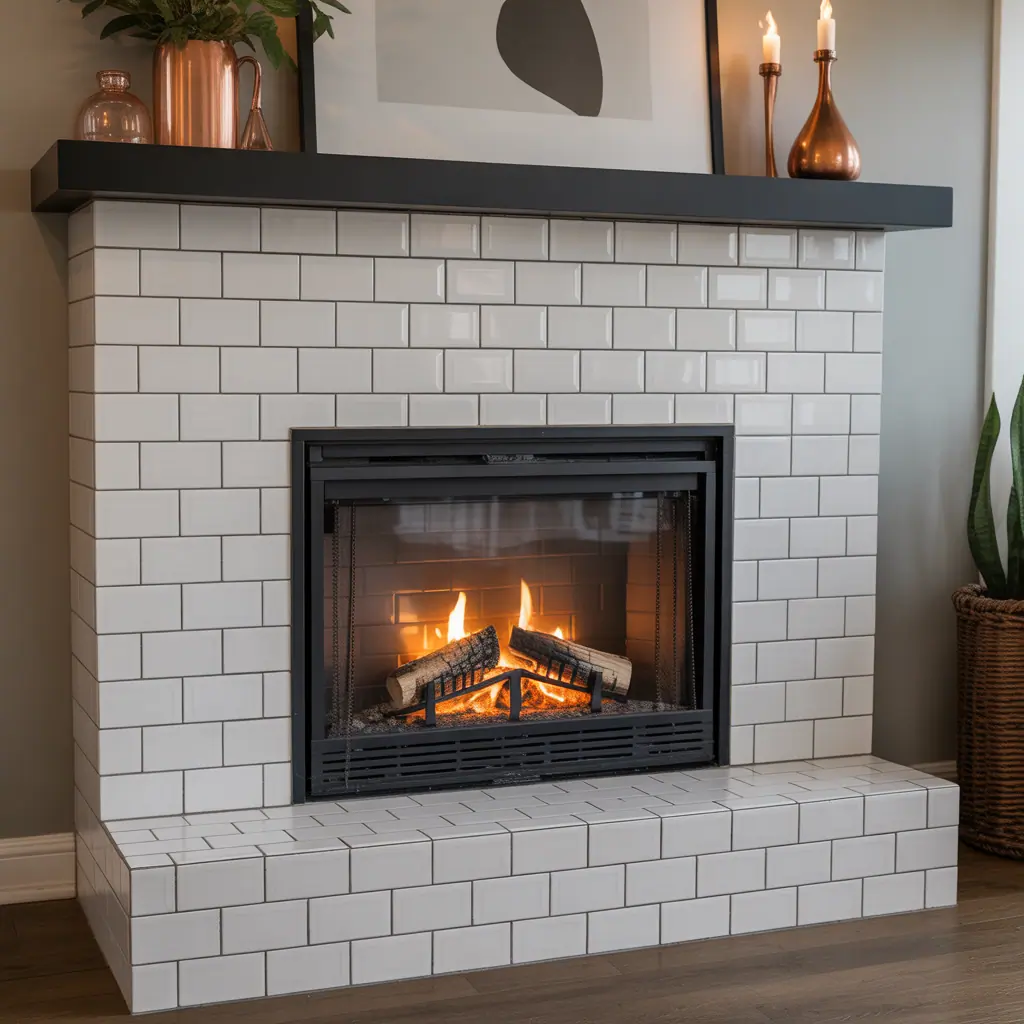 Fireplace Ideas Subway Tile