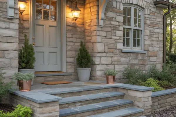 Front Porch Entrance Stone Ideas