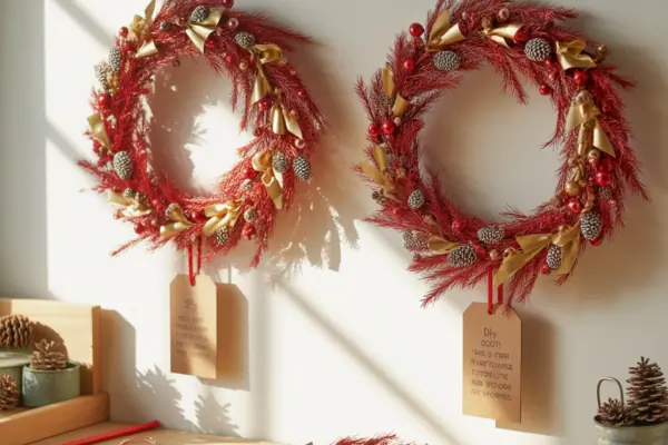 Red and Golden Christmas Wreath Ideas: Festive DIY Inspirations