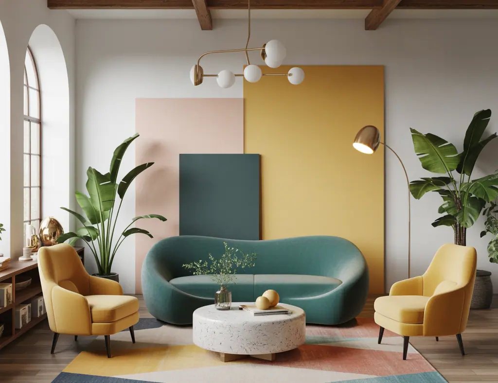 Teal and Yellow Modern Living Room: Fresh Color Ideas & DIY Projects