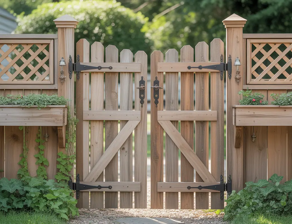 Wood Fence Double Swing Gate Ideas