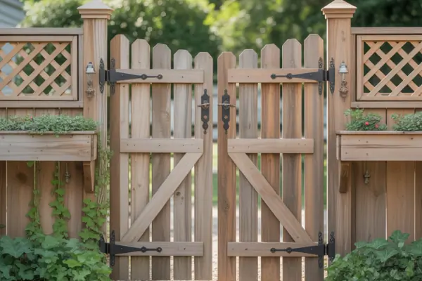 Wood Fence Double Swing Gate Ideas