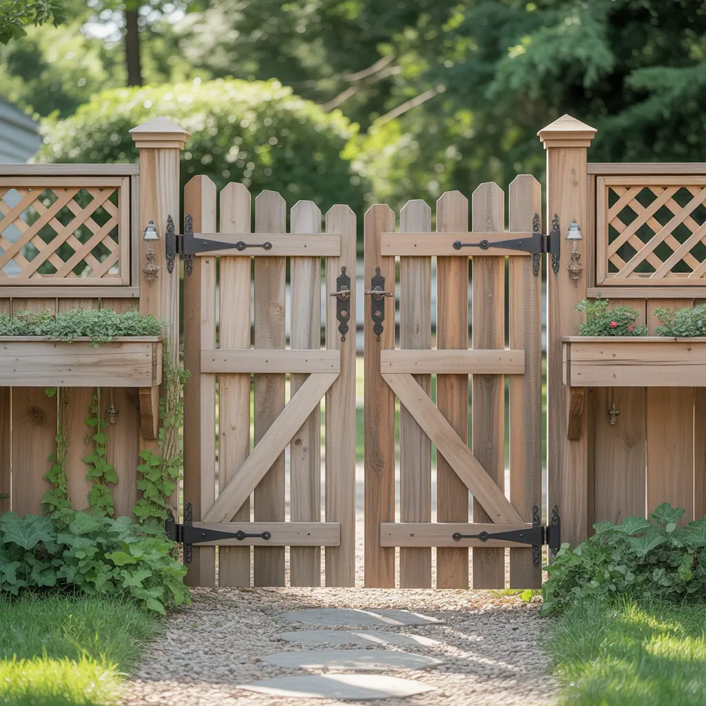 Wood Fence Double Swing Gate Ideas