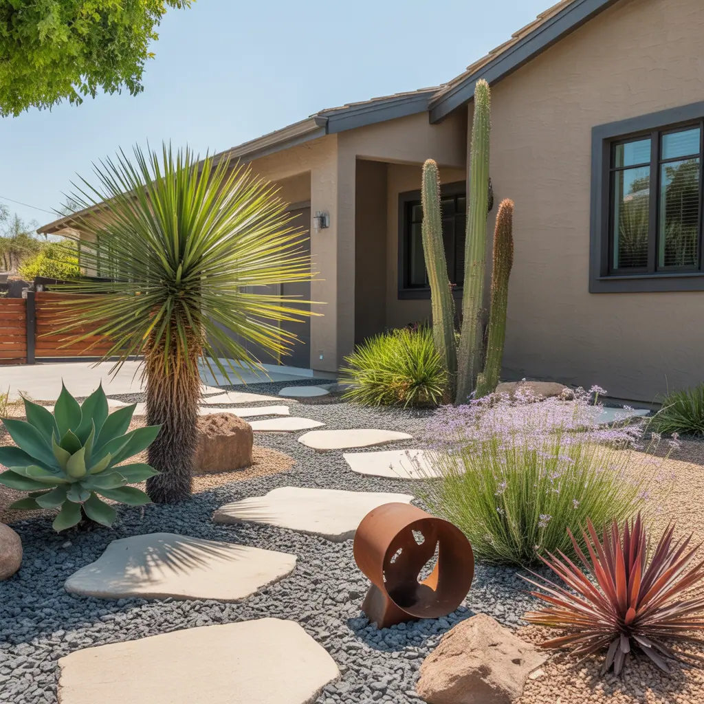 xeriscape low maintenance front yard