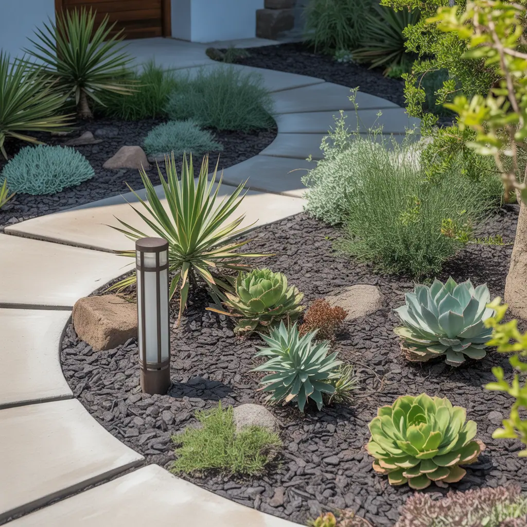 xeriscape low maintenance front yard