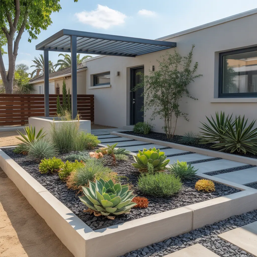 xeriscape low maintenance front yard