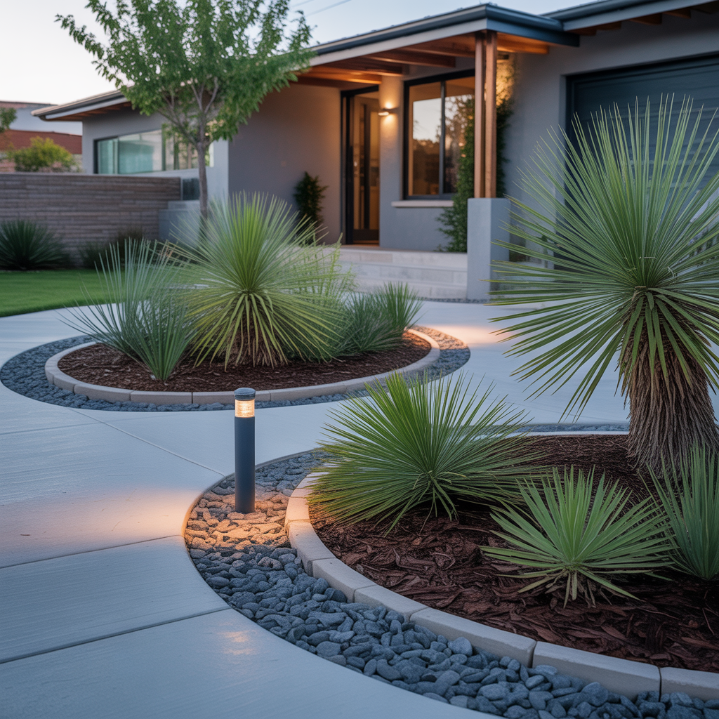 xeriscape low maintenance front yard