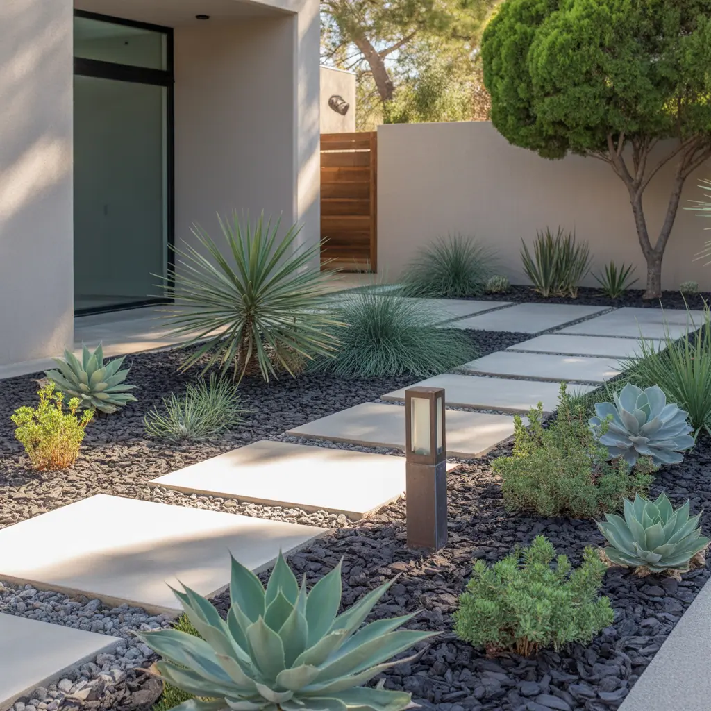 xeriscape low maintenance front yard